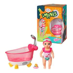 BABY born Minis Set avec baignoire & Amy 906101 - Poupée de 6,5 cm avec accessoires exclusifs et 1 corps mobile pour un jeu réaliste - Convient aux enfants de 3 ans et plus