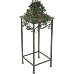 DanDiBo Tabouret à fleurs Métal Angle 72 cm Porte-fleurs 11134 Table d'appoint Porte-plantes Support en bois Colonne à fleurs