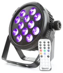 Beamz BT300 Flat PAR 12x10W 6-1 DMX IRC, Beamz BT300 LED RGBWA-UV Flat PAR. SKY-151.310