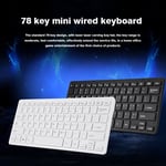 Mini Slim 78 Keys USB Wired Compact Thin Keyboard for Desktop Laptop PC White GS