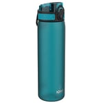 Ion8 Gourde, 500ml, Anti-Fuite, Facile à Ouvrir, Verrouillage Sécurisé, Lavable en Lave-vaisselle, Sans BPA, Poignée de Transport, S'adapte aux Porte-gobelets, Facile à Nettoyer, Aqua