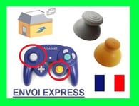 bouton réparation manette game cube joystick jaune et gris - vendeur pro -