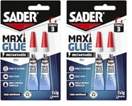 Sader Maxiglue Gel – Super Glue Universelle – Tous Matériaux – Colle de Réparation à Prise Rapide – Colle Extra Forte – Transparente – 2 Tube de 3 g (Lot de 2)