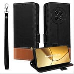 MAMA MOUTH Coque pour Realme 13 5G / Realme 12 5G / Realme 12X,Cuir Clapet Magnétique Portefeuille Etui,Slim TPU Bumper Rabat Housse avec Porte Cartes Pochette,Antichoc Case Cover dragonne Noir