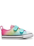 Converse Infant Girls Easy-On Velcro Hyper Brights Ox Trainers - Turquoise/Pink