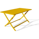 Citygarden - marius - Table de jardin pliante en aluminium moutarde - city garden