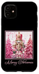 iPhone 11 Pink Nutcracker Merry Christmas Pink Tree Holiday Xmas Case