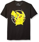 Pokémon Unisex Gold Pokeball Pikachu Active T Shirt, Black, XXL