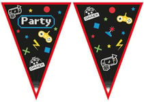 Procos - 93775 Lot de 9 Drapeaux triangulaires pour Jeux vidéo en Papier FSC