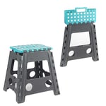 Beldray LA032289FEU6 Tabouret Pliant - Petit Marchepied avec Poignée de Transport, Léger/Portable en Plastique Robuste, Pliable/Compact pour Le Rangement, Max. 150KG, Bricolage/Nettoyage, Bleu/Gris