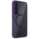 Case for Samsung S23 Plus, Rigid Back with Dark Purple Silicone Contour