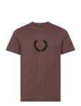 Fred Perry Flocked Laurel W Gra Tee Brun