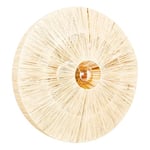 DRW Lampe Murale Ronde en rotin Naturel 20 x 60 x 60 cm