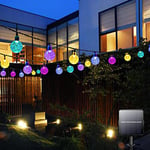 Bollengold Solar Fairy Lights Outdoor, 12M/39Ft 100LED Garden Lights Solar Powered Waterproof, 8 Modes Globe String Lights for Garden, Patio, Lawn, Yard, Wedding(Multi-Coloured)