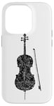 Coque pour iPhone 14 Pro Cello et Archet (Noir Ancien) Violoncello