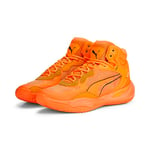 PUMA Homme Playmaker Pro Mid Laser Chaussure de Basketball, Ultra Orange Clemaletine, 40.5 EU