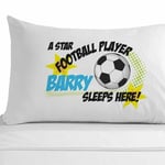 personalised football  100% cotton pillowcase star footballer gift idea for boys