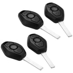 Tlily - 4Pcs Non Coupee Vehicule Remplacement a Distance Blank Coquille Coffret de Clef Voiture pour 1 3 5 6 7 X3 X5 E53 E46 E39 E60 Z4