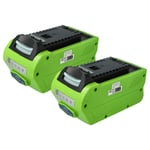 2x Battery for Greenworks G40GCK4 G40HTK2 G40HT G40LM35 G40LM35K2 5Ah 40V