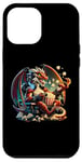 Coque pour iPhone 15 Plus Dragon Gamer mangeant du pop-corn jouant à des jeux vidéo VR