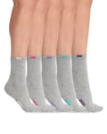 DIM Chaussettes Femme EcoDIM Coton Talon/Pointe Renforcés x5, Gris Clair, Taille unique