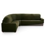 MAXIFUNDAS FUNDAS DE SOFA & CHAISE LONGUE. Relive Corner Sofa Cover, Grass Colour, Super Elastic Protective Cover for Corner Sofa.