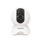 Foscam 5 MP Caméra Surveillance WiFi Intérieur, Pan-Tilt avec 6 Zoom numérique, Audio bidirectionnel, Vision Nocturne, détection Mouvement/Personne, Assistant Vocal, Moniteur bébé Blanc Paquet 1 X5