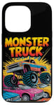 iPhone 13 Pro Monster Truck Crushing Cars Art for Monster Truck Lovers Case