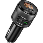 Transmetteur FM Bluetooth Adaptateur, QC3.0 USB Chargeur de Voiture sans Fil Mains Libre Adaptateur Radio Double clé USB & Chargeur avec Écran LED