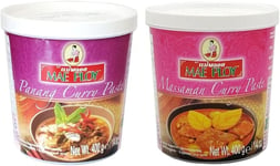 Mae Ploy Thai Curry Paste - Massaman Curry & Panang Curry 400g (Pack of 2) HALAL