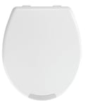 WENKO Abattant Rehausseur WC Adulte Secura | Rehausseur Toilette 5 cm | Installation Rapide et Facile | Soulage Hanches et Genoux | Universel | Thermoplastique | 37 x 43,5 cm| Blanc