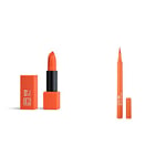 3INA MAKEUP - Vegan - The Orange Kit - The Lipstick 172 + The Color Pen Eyeliner 188 - Rouge à Lèvre Texture Crémeuse - Eyeliner Feutre Coloré Liquide - Mat - Longue Tenue - Cruelty Free