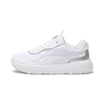 PUMA Femme Runtamed Plateforme Pop Up Métallique Basket, Blanc Mat Argent Silver, 42 EU