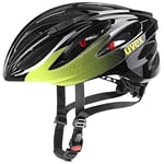 uvex Boss Race - Secure Performance Bike Helmet for Men & Women - Individual Fit - Optimized Ventilation - Lime - Anthrazit - 52-56 cm