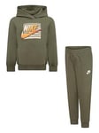 Nike Younger Boys Sportswear Gradient Futura Hoodie & Pant Set - Khaki, Khaki, Size 3-4 Years