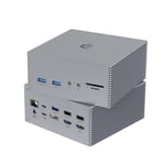 USB-C 4 K à 30 Hz Triple Display Station d'accueil avec Prise en Charge de Charge pour MacBook Pro et Windows USB 3.1 Gen2 Type C Systèmes (2 HDMI,DP,7 Ports USB, 60 W USB PD)