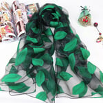 (One SizeGreen) 2024 silkkihuivi Naisten Summer Breeze Kevyt läpinäkyvä kääre ja huivit Bandana Beach Organza sideharso pitsi ontto huivi