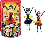 Bandai - Miraculous - Poupée Ladybug Transformation - Poupée 26 cm Qui se transforme en Lady Noire et Bug Noire - Jouet Miraculous - Poupée articulée avec 2 Tenues - Jouet Enfant 4 Ans et + - P50414