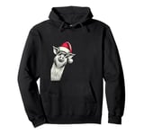 Pig Christmas Santa Hat Pajama Funny Pig Xmas Pullover Hoodie