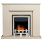 Adam Greenwich Fireplace in Stone Effect with Blenheim Electric Fire in Chrom...