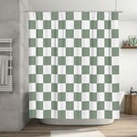 Ohocut Rideau de Douche à Carreaux Vert Sauge pour Salle de Bain, Joli Rideau de Douche rétro à Carreaux esthétique, Lavable en Machine, 183 x 183 cm