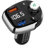 Start - Transmetteur fm Bluetooth pour voiture, lecteur MP3 sans fil, allume-cigare, adaptateur récepteur de voiture avec double usb QC3.0, lecteur