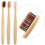 3 x NATURAL BAMBOO TOOTHBRUSH Wooden Recyclable Eco Friendly Teeth Gum Gentle UK