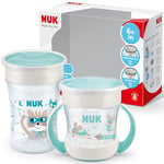 NUK Magic Cup & Mini Magic Cup Duo de gobelets d'apprentissage | Bord anti-fuite à 360° | 6 mois et plus | Anti-fuite et sans BPA | 160 ml et 230 ml | Menthe