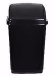 30L Whitefurze Black Heavy Duty Plastic Swing Top Lid Dustbin Kitchen Office