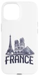 Coque pour iPhone 15 France Paris Tour Eiffel Bonjour