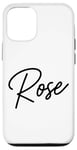 Coque pour iPhone 12/12 Pro Rose Nom Femme Mignon Fille Élégante Femme Amour Manuscrite