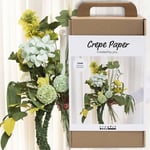 Creativ DIY Pysselkit Kräppapper - Blommor i Gröna Nyanser