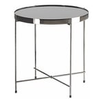 Beliani - Bout de Canapé Table d'Appoint Ronde 40 cm en Verre et Acier Noire et Argentée Design Moderne pour Chambre ou Salon Contemporain