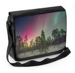 Northern Lights Woodland Laptop Messenger Bag - Aurora Borealis